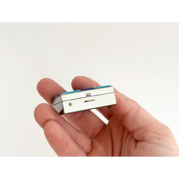 80's Style Multicolor Vintage Retro Silver T Trinket | Jewelry | Ring | Pill box - Picture 10 of 12